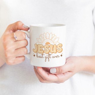 11 oz Mug Christian faith-based quote - Jesus best gift ever