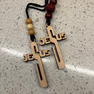 Jesus Cross - Maple wood for car rearview mirror